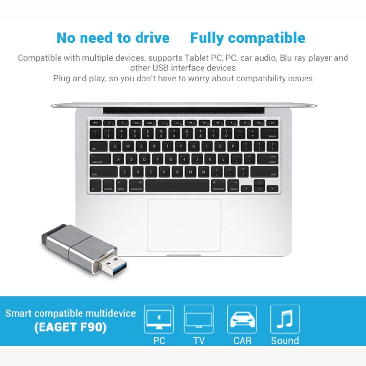 EAGET F90 128G USB 3.0 Interface Metal Flash U Disk - USB Flash Drives by EAGET | Online Shopping South Africa | PMC Jewellery | Buy Now Pay Later Mobicred