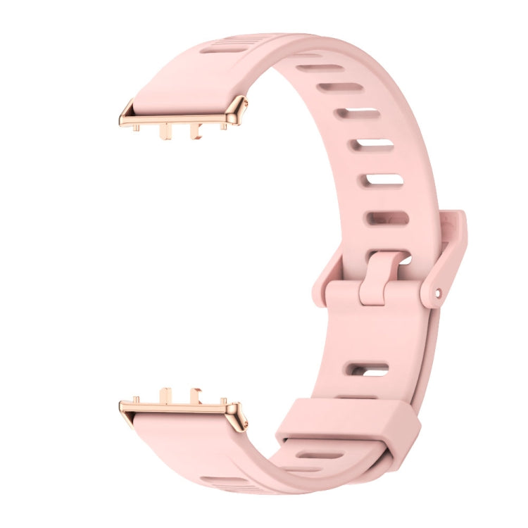 For Samsung Galaxy Fit 3 Mijobs Flat Hole Silicone Watch Band(Pink+Rose Gold) - free shipping - PMc TechLife - Order now!