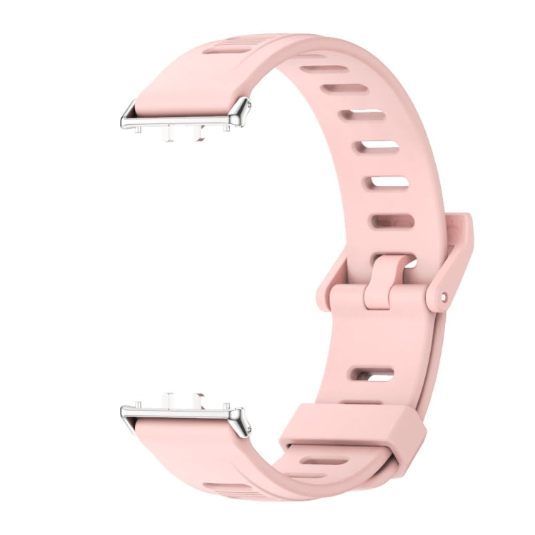 For Samsung Galaxy Fit 3 Mijobs Flat Hole Silicone Watch Band(Pink+Silver) - free shipping - PMc TechLife - Order now!