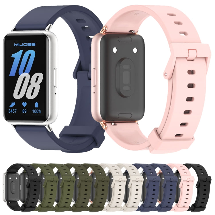 For Samsung Galaxy Fit 3 Mijobs Silicone Watch Band(Black+Silver) - free shipping - PMc TechLife - Order now!