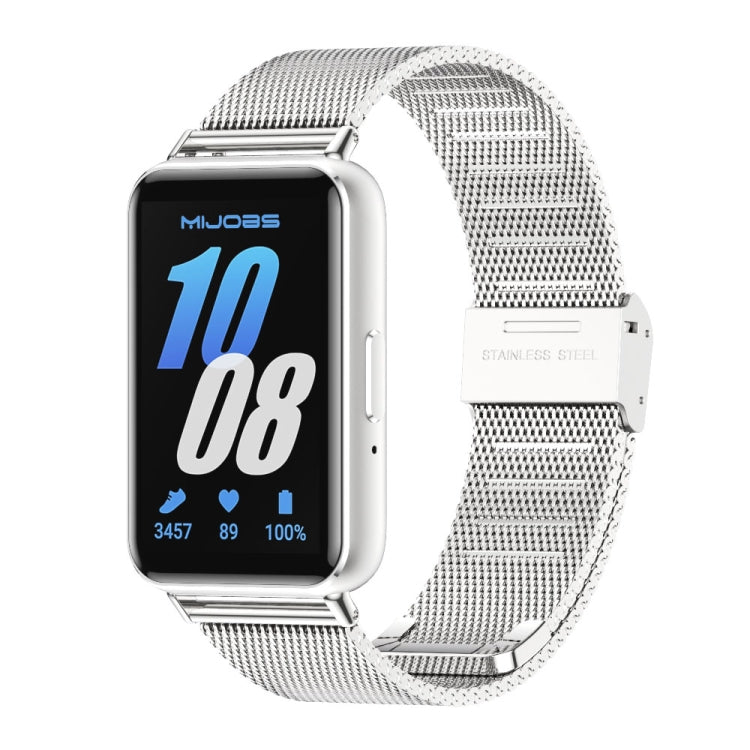 For Samsung Galaxy Fit 3 Mijobs Milan Buckle Metal Watch Band(Silver) - Watch Bands by MIJOBS | Online Shopping South Africa | PMc TechLife | Buy Now Pay Later Mobicred