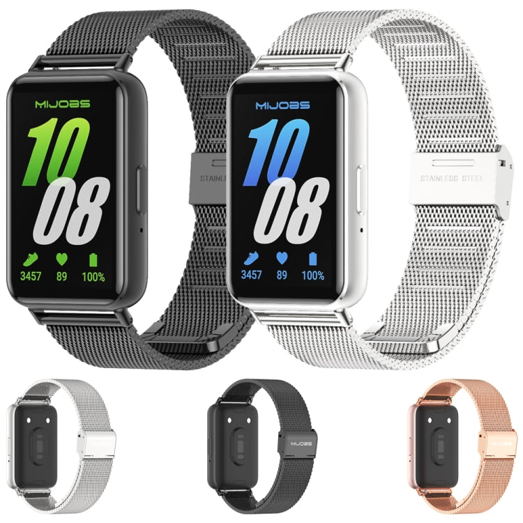 For Samsung Galaxy Fit 3 Mijobs Milan Buckle Metal Watch Band(Silver) - Watch Bands by MIJOBS | Online Shopping South Africa | PMc TechLife | Buy Now Pay Later Mobicred