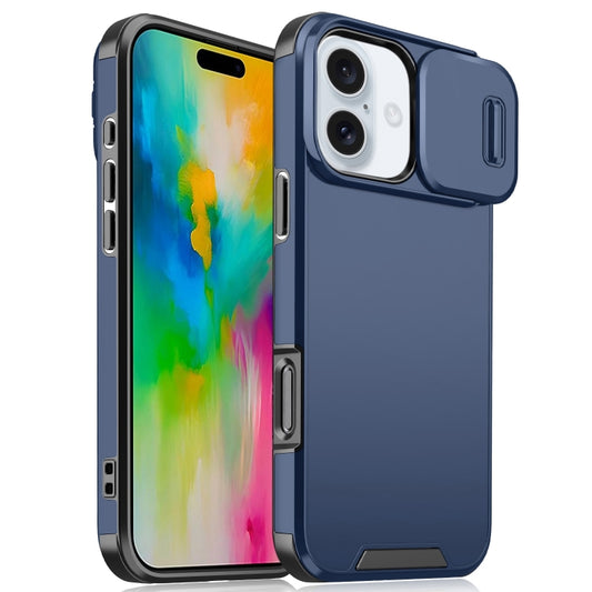 For iPhone 16 Sliding Camshield TPU + PC Phone Case(Blue) - iPhone 16 Cases by PMC Jewellery | Online Shopping South Africa | PMC Jewellery | Buy Now Pay Later Mobicred