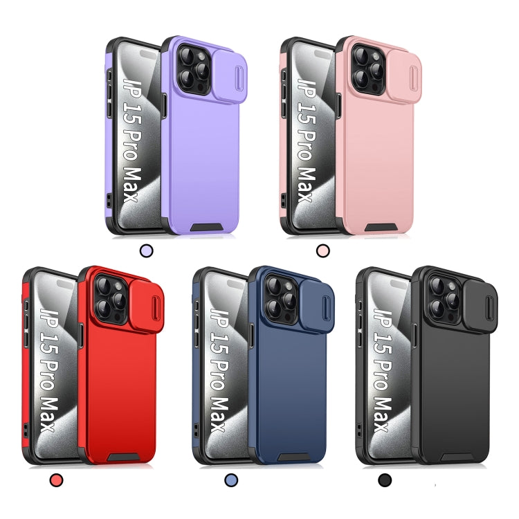 For iPhone 16 Pro Sliding Camshield TPU + PC Phone Case(Blue) - iPhone 16 Pro Cases by PMC TechLife | Online Shopping South Africa | PMC TechLife | Buy Now Pay Later Mobicred