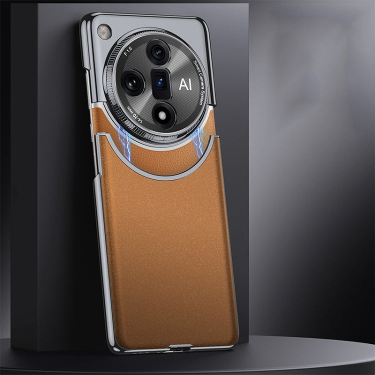 For OPPO Find X7 Ultra GKK Mortise-Tenon Connection Contrast Color Frosted AG Shockproof Phone Case(Brown) - free shipping - PMC Jewellery - Order now!