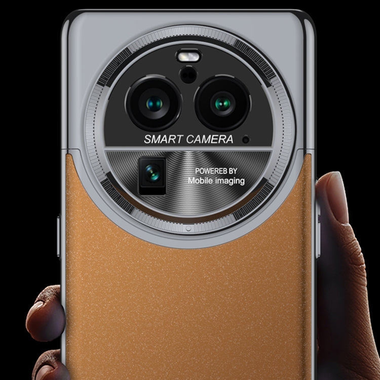 For OPPO Find X6 Pro GKK Mortise-Tenon Connection Contrast Color Frosted AG Shockproof Phone Case(Brown) - free shipping - PMC Jewellery - Order now!