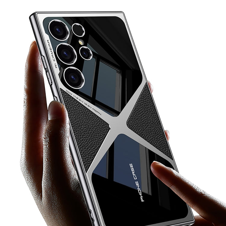 For Samsung Galaxy S23 Ultra GKK Leather Electroplating Supersonic Speed Shockproof Phone Case(Carbon Fibre) - free shipping - PMC Jewellery - Order now!