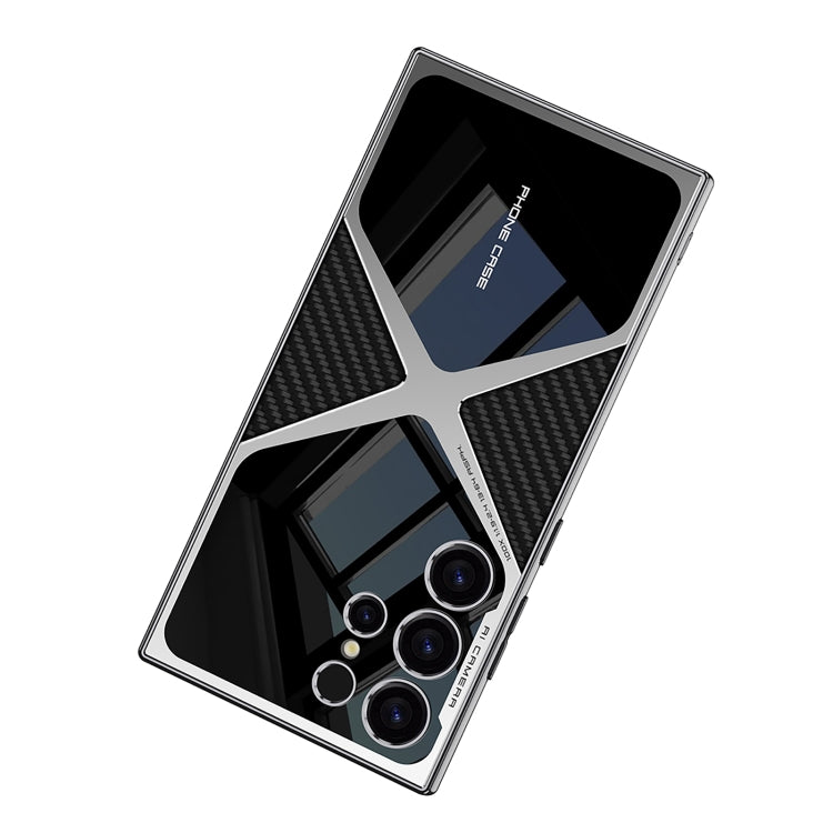 For Samsung Galaxy S23 Ultra GKK Leather Electroplating Supersonic Speed Shockproof Phone Case(Carbon Fibre) - free shipping - PMC Jewellery - Order now!