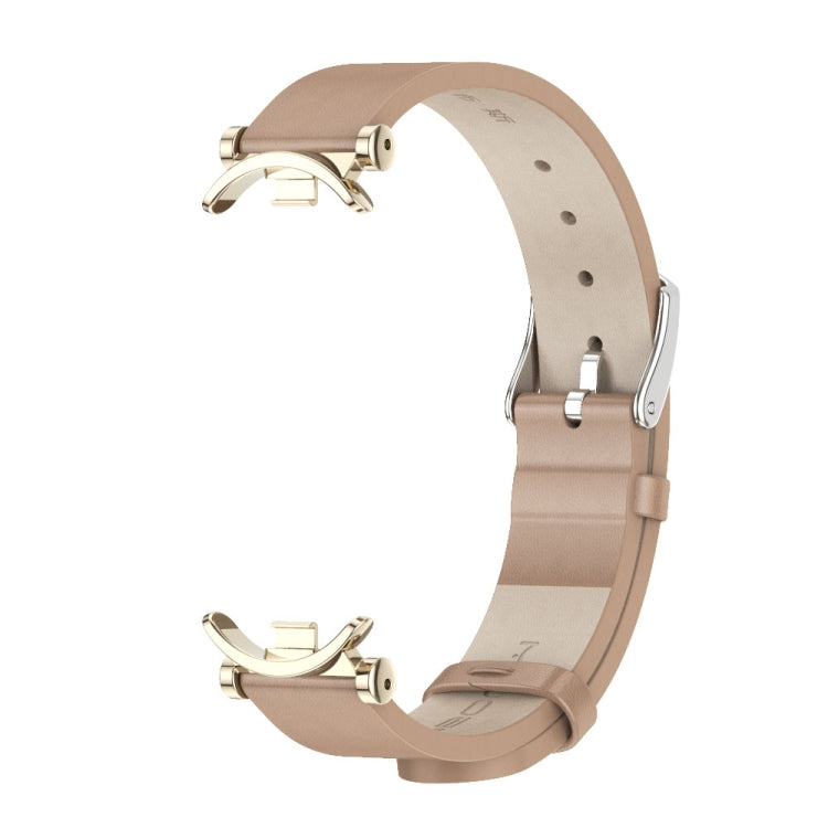 For Xiaomi Smart Band 10 / 9 / 8 Mijobs GT4 First Layer Cowhide Watch Band(Apricot Light Gold) - free shipping - PMc TechLife - Order now!