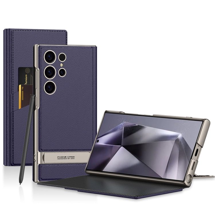 For Samsung Galaxy S24 Ultra 5G GKK Triumph Ultra-Thin Flip Leather Case without Pen(Purple) - free shipping - PMC Jewellery - Order now!