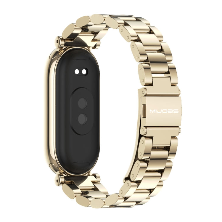 For Xiaomi Smart Band 10 / 9 / 8 Mijobs GT4 Three Beads Metal Watch Band(Light Gold) - free shipping - PMc TechLife - Order now!