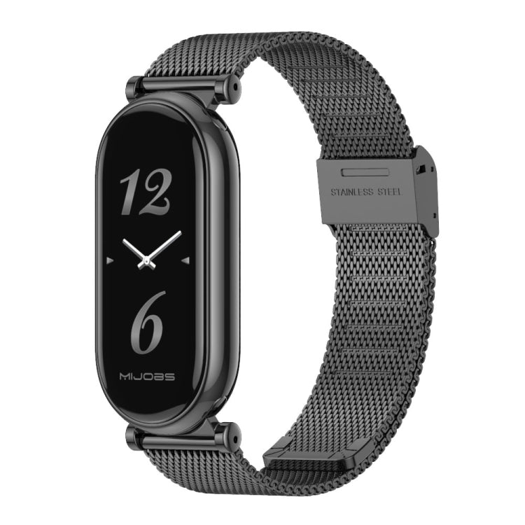 For Xiaomi Mi Band 8 Mijobs GT4 Milan Buckle Metal Watch Band(Black) - Watch Bands by MIJOBS | Online Shopping South Africa | PMC Jewellery