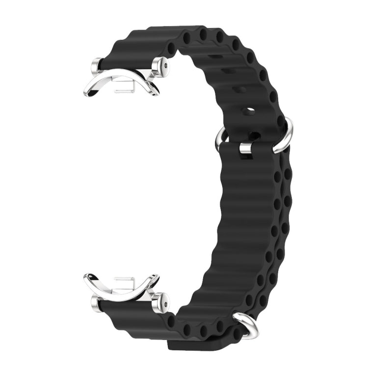 For Xiaomi Smart Band 10 / 9 / 8 Mijobs GT4 Marine Silicone Breathable Watch Band(Black Silver) - free shipping - PMc TechLife - Order now!