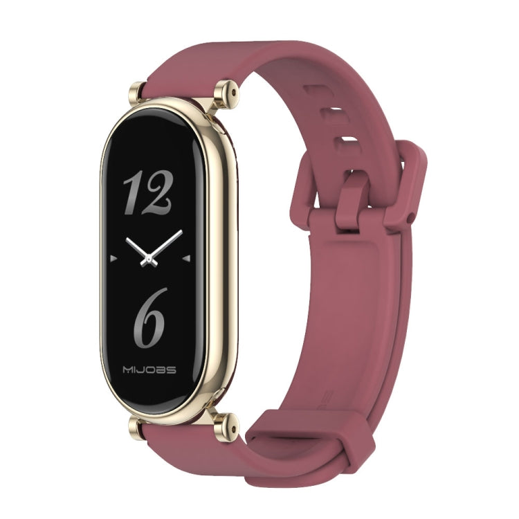 For Xiaomi Smart Band 10 / 9 / 8 Mijobs GT4 Silicone Breathable Watch Band(Wine Red Light Gold) - free shipping - PMc TechLife - Order now!
