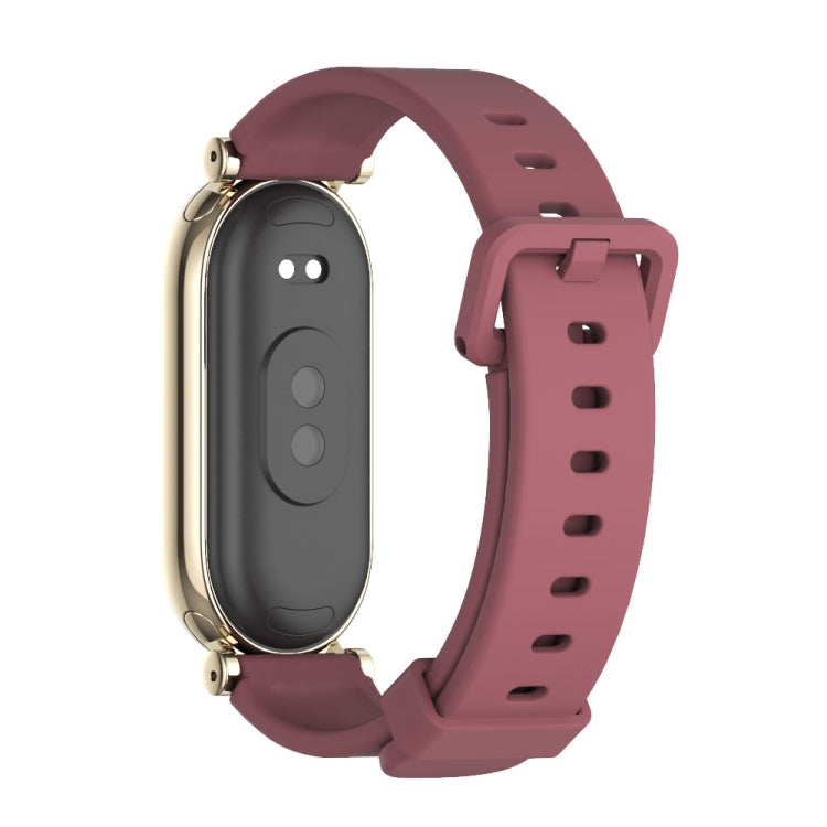 For Xiaomi Smart Band 10 / 9 / 8 Mijobs GT4 Silicone Breathable Watch Band(Wine Red Light Gold) - free shipping - PMc TechLife - Order now!
