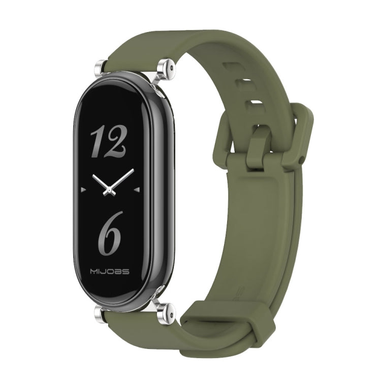 For Xiaomi Smart Band 10 / 9 / 8 Mijobs GT4 Silicone Breathable Watch Band(Army Green Silver) - free shipping - PMc TechLife - Order now!