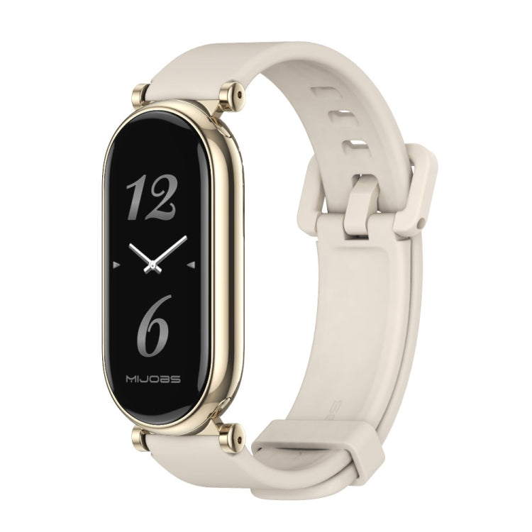 For Xiaomi Smart Band 10 / 9 / 8 Mijobs GT4 Silicone Breathable Watch Band(Grey Light Gold) - free shipping - PMc TechLife - Order now!