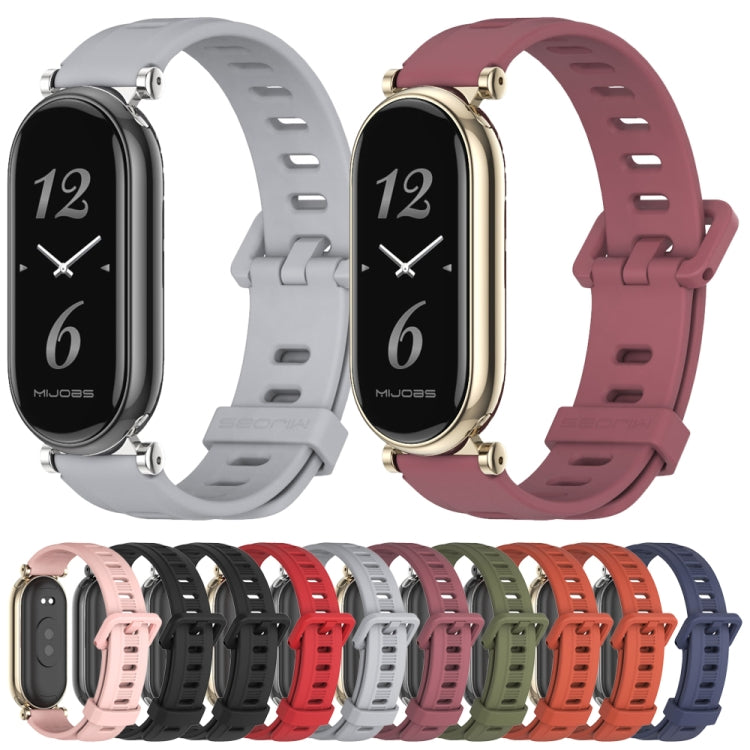 For Xiaomi Smart Band 10 / 9 / 8 Mijobs GT4 Flat Hole Silicone Watch Band(Orange Light Gold) - free shipping - PMc TechLife - Order now!