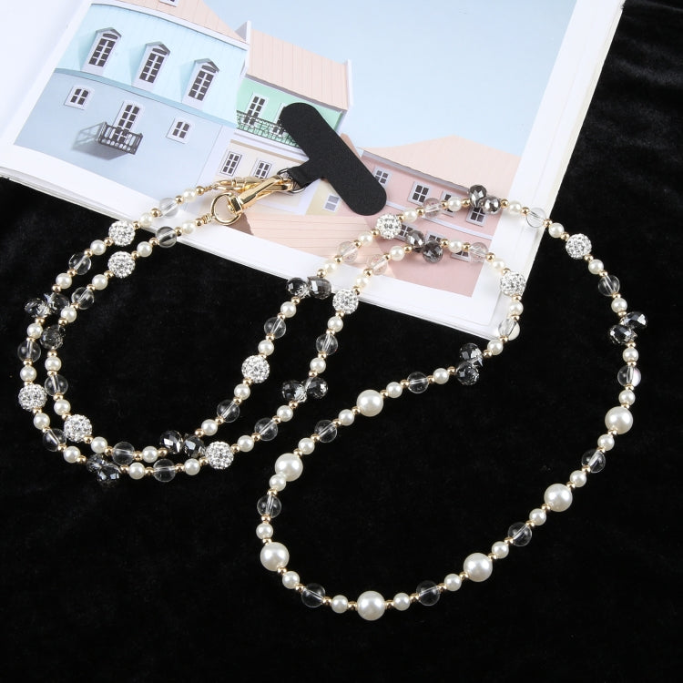 Mobile Phone Anti-lost Long Chain Flash Diamond Pearl Crossbody Lanyard(Black) - Lanyards & Wrist Straps by PMc TechLife | Online Shopping South Africa | PMc TechLife | Buy Now Pay Later Mobicred
