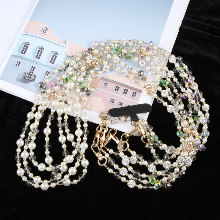 Mobile Phone Anti-lost Long Chain Flash Diamond Pearl Crossbody Lanyard(Green) - Lanyards & Wrist Straps by PMc TechLife | Online Shopping South Africa | PMc TechLife | Buy Now Pay Later Mobicred