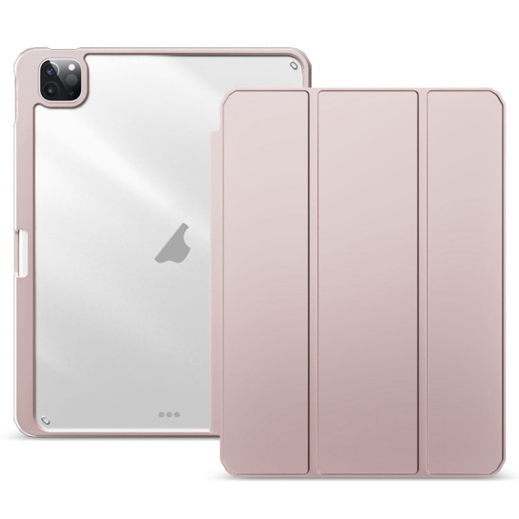 For iPad Pro 12.9 2022/2021/2020 ZGA Tri-Fold Voltage Smart Leather Tablet Case(Pink) - free shipping - PMc TechLife - Order now!