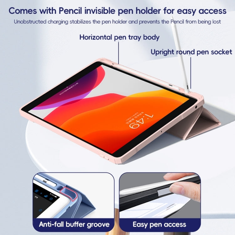For iPad Air 10.9 2022 / 2020 ZGA Tri-Fold Voltage Smart Leather Tablet Case(Pink) - free shipping - PMc TechLife - Order now!