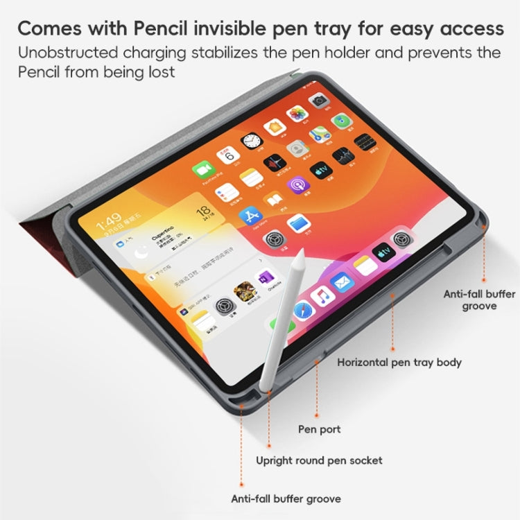 For iPad Pro 11 2022 / 2021 / 2020 ZGA Tri-Fold Voltage Smart Leather Tablet Case(Blue) - free shipping - PMc TechLife - Order now!