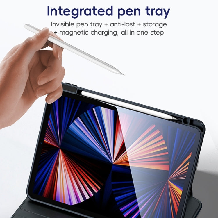 For iPad mini 6 / mini 2024 ZGA Tri-Fold 360 Rotation Smart Leather Tablet Case(Blue) - free shipping - PMc TechLife - Order now!