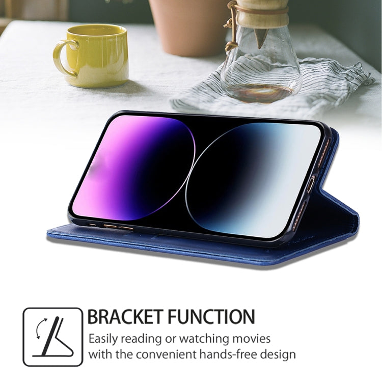 For Motorola Moto G Play 4G 2024 Cow Texture Magnetic Leather Phone Case(Blue) - Motorola Cases by PMC Jewellery | Online Shopping South Africa | PMC Jewellery | Buy Now Pay Later Mobicred