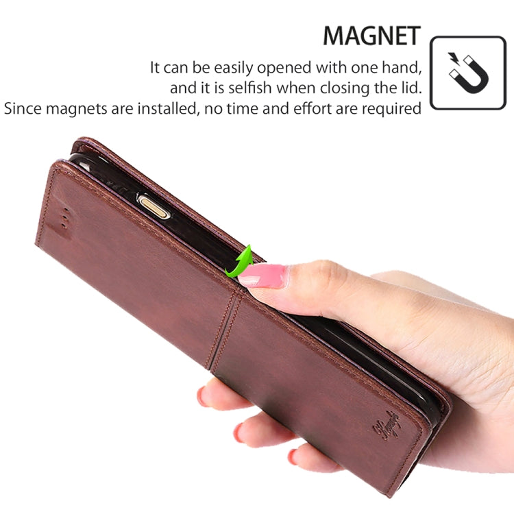 For Motorola Moto G Play 4G 2024 Cow Texture Magnetic Leather Phone Case(Dark Brown) - Motorola Cases by PMC Jewellery | Online Shopping South Africa | PMC Jewellery | Buy Now Pay Later Mobicred