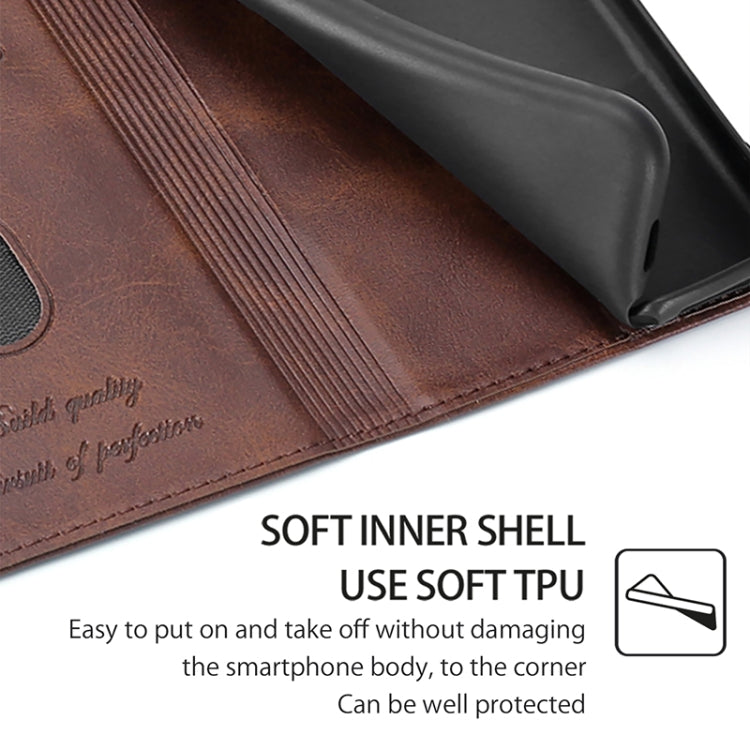 For Motorola Edge 5G 2024 Cow Texture Magnetic Leather Phone Case(Dark Brown) - Motorola Cases by PMC Jewellery | Online Shopping South Africa | PMC Jewellery | Buy Now Pay Later Mobicred