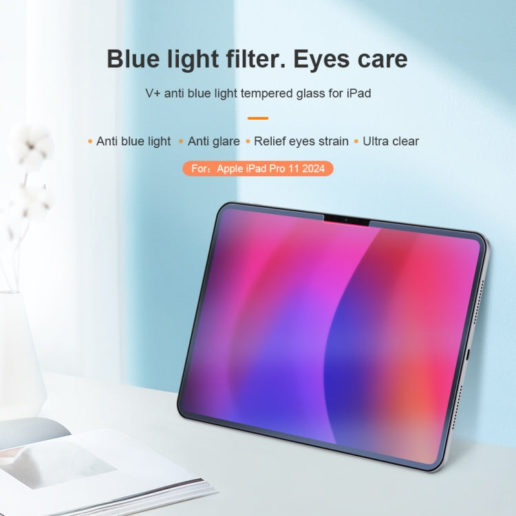 For iPad Pro 11 2024 NILLKIN V+ Series Anti-Blue Light Tempered Glass Protective Film - iPad Pro 11 2024 Tempered Glass by NILLKIN | Online Shopping South Africa | PMC TechLife | Buy Now Pay Later Mobicred