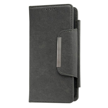 For iPhone 16 Pro Multifunctional Seven Cards Wallet Leather Phone Case(Grey) - iPhone 16 Pro Cases by PMC Jewellery | Online Shopping South Africa | PMC Jewellery | Buy Now Pay Later Mobicred