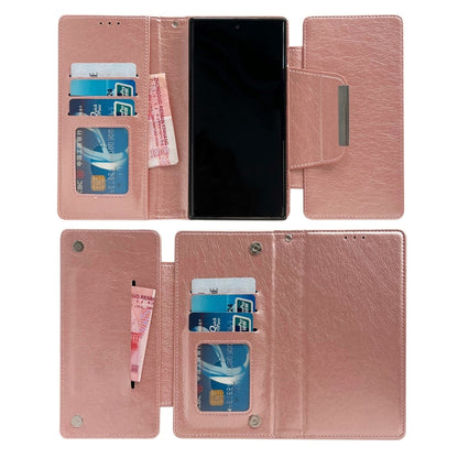 For Samsung Galaxy S24 Ultra 5G Multifunctional 7-Card Wallet Leather Phone Case(Rose Gold) - Galaxy S24 Ultra 5G Cases by PMC Jewellery | Online Shopping South Africa | PMC Jewellery | Buy Now Pay Later Mobicred