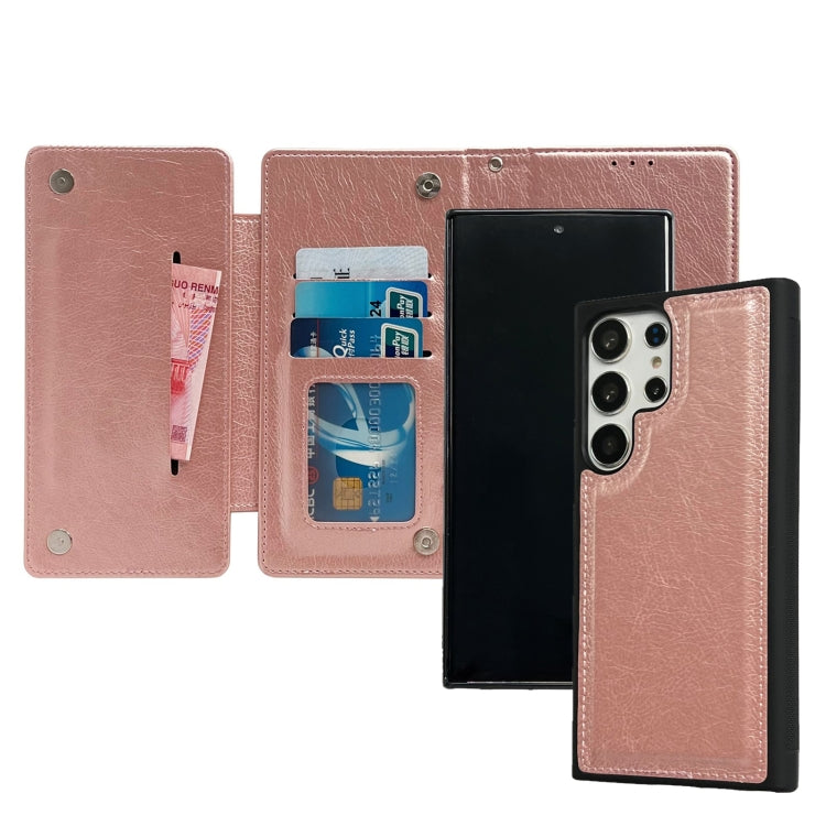 For Samsung Galaxy S24 Ultra 5G Multifunctional 7-Card Wallet Leather Phone Case(Rose Gold) - Galaxy S24 Ultra 5G Cases by PMC Jewellery | Online Shopping South Africa | PMC Jewellery | Buy Now Pay Later Mobicred