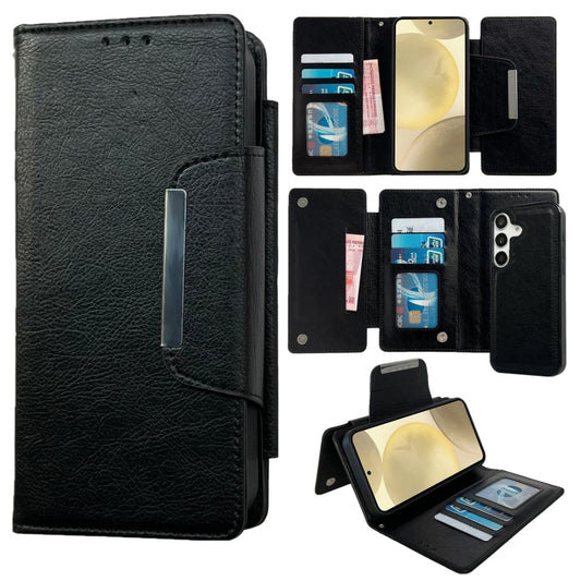 For Samsung Galaxy S24+ 5G Multifunctional 7-Card Wallet Leather Phone Case(Black) - Galaxy S24+ 5G Cases by PMC Jewellery | Online Shopping South Africa | PMC Jewellery | Buy Now Pay Later Mobicred