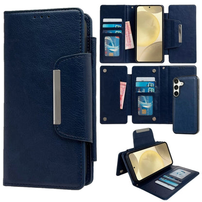 For Samsung Galaxy S24+ 5G Multifunctional 7-Card Wallet Leather Phone Case(Royal Blue) - Galaxy S24+ 5G Cases by PMC Jewellery | Online Shopping South Africa | PMC Jewellery | Buy Now Pay Later Mobicred