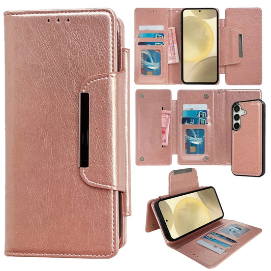 For Samsung Galaxy S24 5G Multifunctional 7-Card Wallet Leather Phone Case(Rose Gold) - Galaxy S24 5G Cases by PMC Jewellery | Online Shopping South Africa | PMC Jewellery | Buy Now Pay Later Mobicred