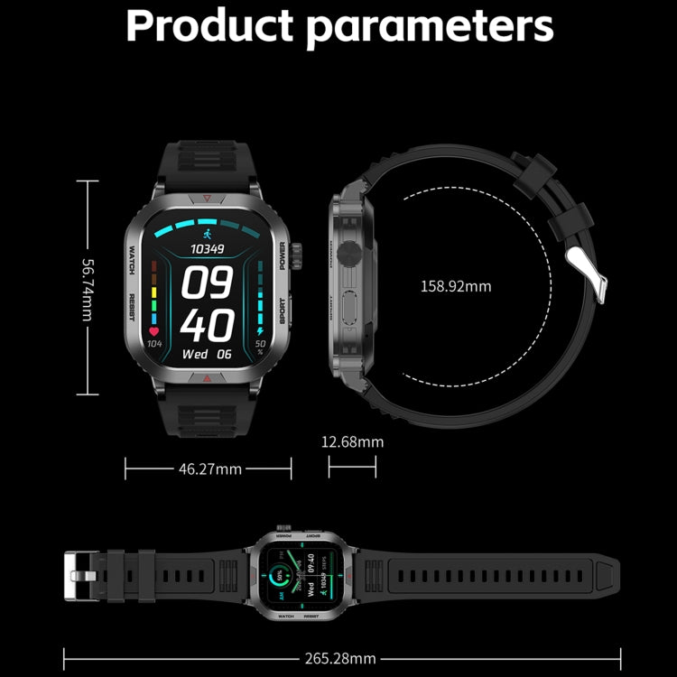 ZW66 2.01 inch BT5.1 Fitness Wellness Smart Watch, Support Bluetooth Call / Sleep / Blood Oxygen / Heart Rate / Blood Pressure Health Monitor(Black) - Android Watch by PMC TechLife | Online Shopping South Africa | PMC TechLife | Buy Now Pay Later Mobicred