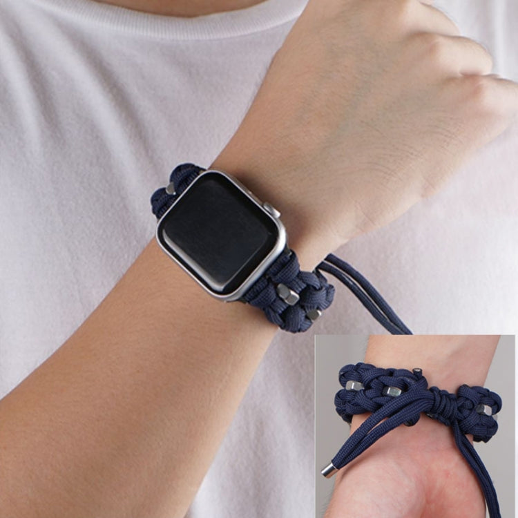 For Apple Watch Ultra 2 49mm Screw Nut Braided Paracord Watch Band(Blue) - Watch Bands by PMC Jewellery | Online Shopping South Africa | PMC Jewellery | Buy Now Pay Later Mobicred