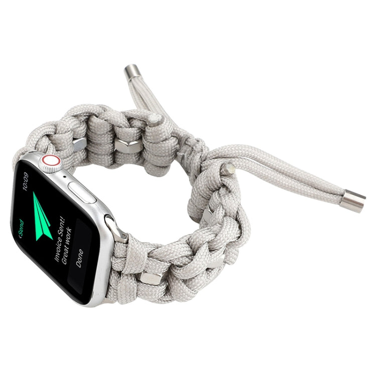 For Apple Watch Ultra 2 49mm Screw Nut Braided Paracord Watch Band(White) - Watch Bands by PMC Jewellery | Online Shopping South Africa | PMC Jewellery | Buy Now Pay Later Mobicred