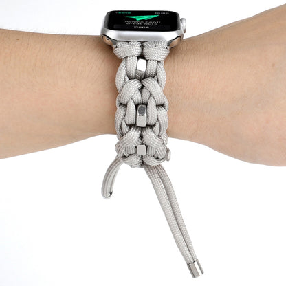 For Apple Watch Ultra 2 49mm Screw Nut Braided Paracord Watch Band(White) - Watch Bands by PMC Jewellery | Online Shopping South Africa | PMC Jewellery | Buy Now Pay Later Mobicred