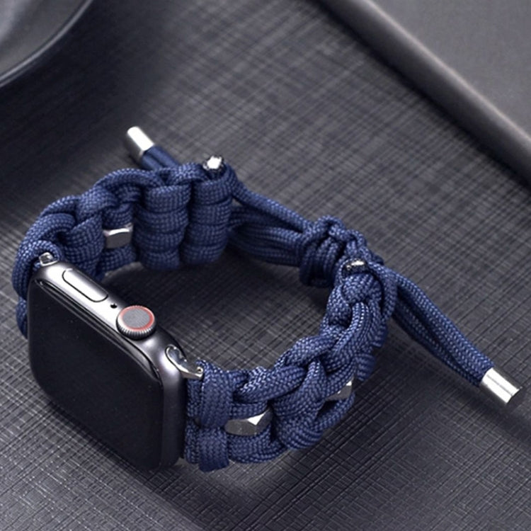 For Apple Watch Ultra 49mm Screw Nut Braided Paracord Watch Band(Blue) - Watch Bands by PMC Jewellery | Online Shopping South Africa | PMC Jewellery | Buy Now Pay Later Mobicred