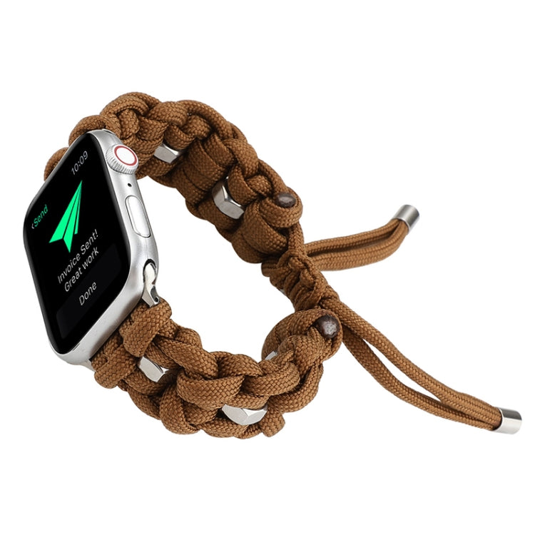 For Apple Watch Ultra 49mm Screw Nut Braided Paracord Watch Band(Coffee) - Watch Bands by PMC Jewellery | Online Shopping South Africa | PMC Jewellery | Buy Now Pay Later Mobicred