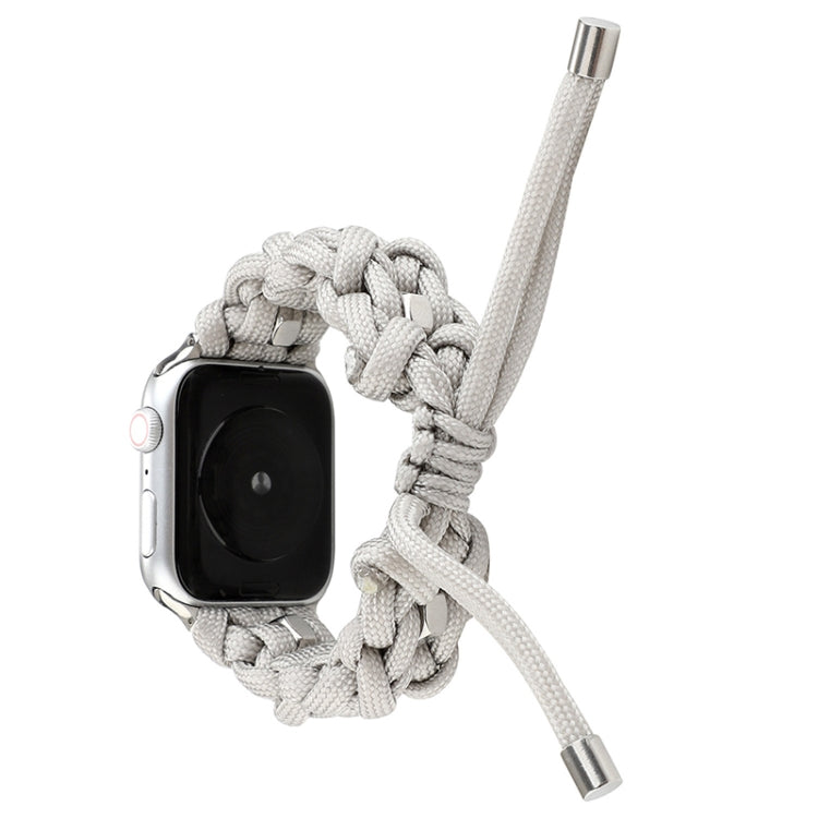 For Apple Watch Ultra 49mm Screw Nut Braided Paracord Watch Band(White) - Watch Bands by PMC Jewellery | Online Shopping South Africa | PMC Jewellery | Buy Now Pay Later Mobicred