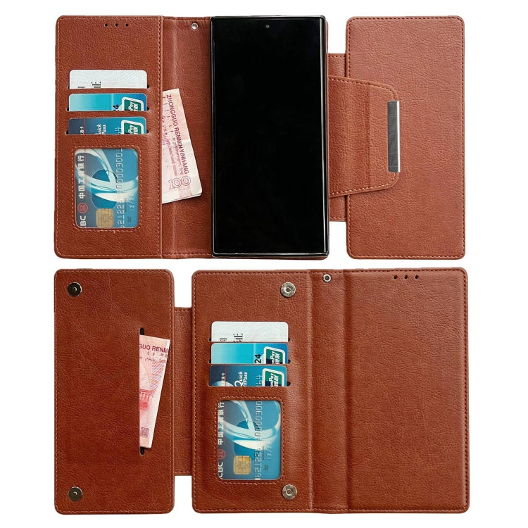 For Google Pixel 8 Multifunctional 7-Card Wallet Leather Phone Case(Brown) - Google Cases by PMC TechLife | Online Shopping South Africa | PMC TechLife | Buy Now Pay Later Mobicred