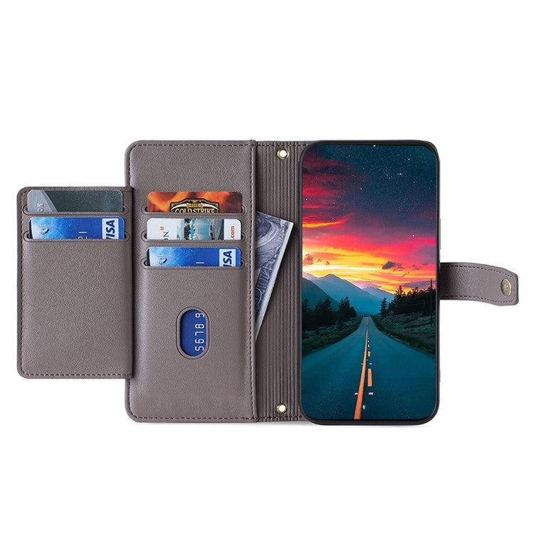For Motorola Moto G 5G 2024 Sheep Texture Cross-body Zipper Wallet Leather Phone Case(Grey) - Motorola Cases by PMC TechLife | Online Shopping South Africa | PMC TechLife | Buy Now Pay Later Mobicred