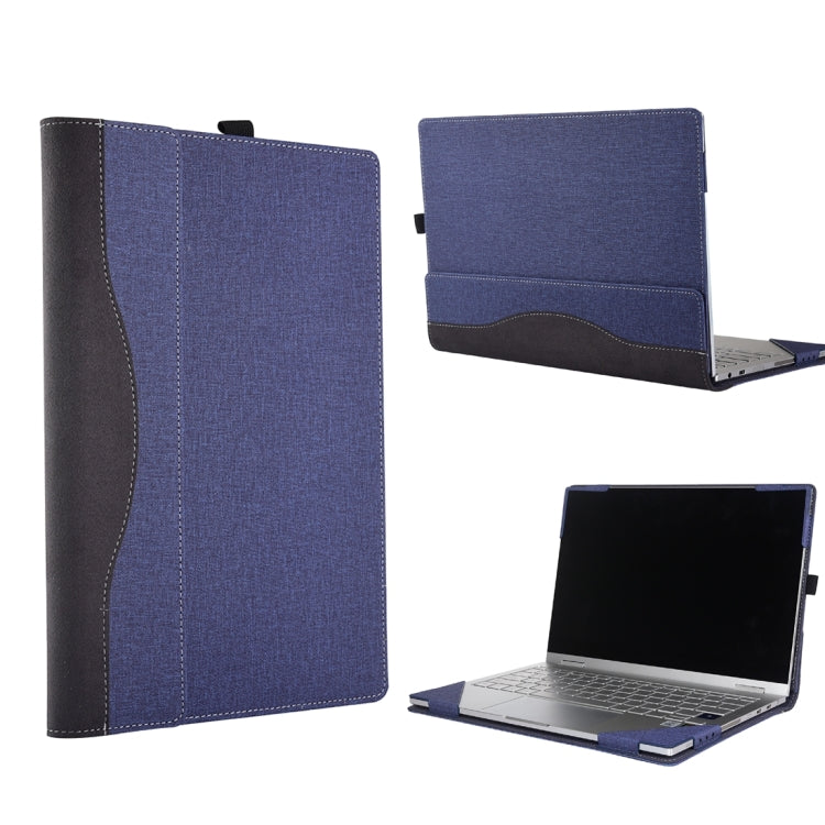 For Microsoft Surface Laptop 6 15 inch Cloth Texture Laptop Leather Case With Stand Function(Blue) - 15 inch by PMC Jewellery | Online Shopping South Africa | PMC Jewellery | Buy Now Pay Later Mobicred