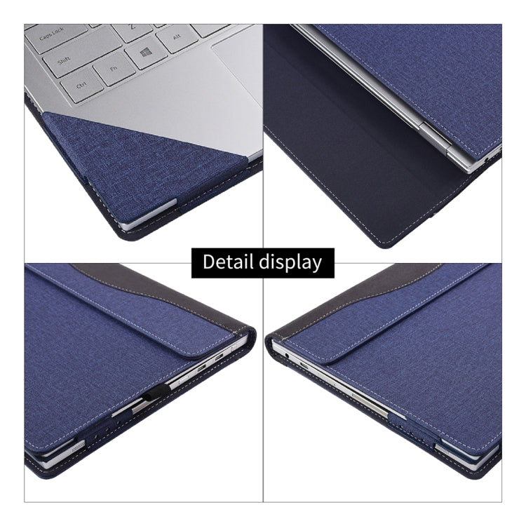 For Microsoft Surface Laptop 6 13.5 inch Cloth Texture Laptop Leather Case With Stand Function(Blue) - 13.3 inch by PMC Jewellery | Online Shopping South Africa | PMC Jewellery | Buy Now Pay Later Mobicred