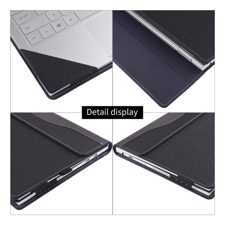 For Microsoft Surface Book 3 / 2 / 1 13.5 inch Cloth Texture Laptop Leather Case With Stand Function(Black) - 13.3 inch by PMC Jewellery | Online Shopping South Africa | PMC Jewellery | Buy Now Pay Later Mobicred